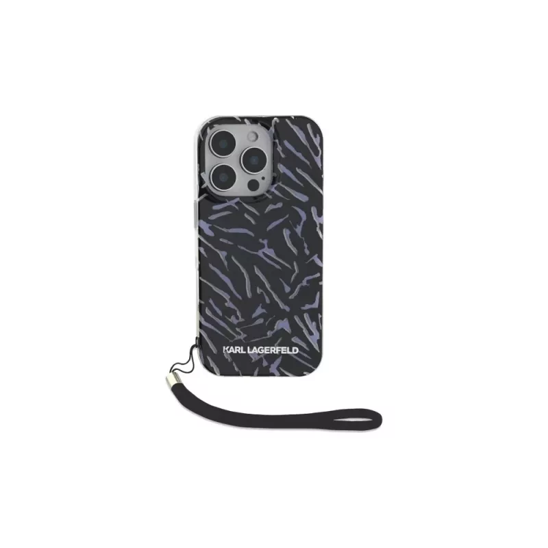 Karl Lagerfeld Zebra With Cord Case, skirta iPhone 16 Pro, violetinė