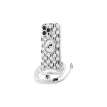 Karl Lagerfeld KLHMP16XHCKCKLCT iPhone 16 Pro Max 6,9 inch Skaidrus Kietas Dėklas IML Crossbody Monogram Karl & Choupette Head MagSafe