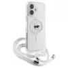 Karl Lagerfeld KLHMP16SHCKHNT iPhone 16 Hardcase Transparent Crossbody IML Karl Head Magsafe