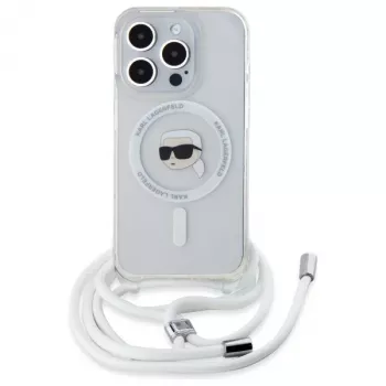 Karl Lagerfeld KLHMP16XHCKHNT iPhone 16 Pro Max 6,9 inch Hardcase Transparent Crossbody IML Karl Head Magsafe