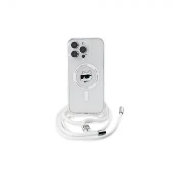 Karl Lagerfeld KLHMP16LHCCHNT iPhone 16 Pro 6,3 inch Hardcase Transparent IML Choupette Head & Cord Magsafe