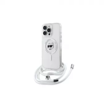 Karl Lagerfeld KLHMP16XHCCHNT iPhone 16 Pro Max 6.9 Hardcase Transparent IML Choupette Head & Cord Magsafe