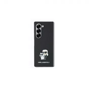 Karl Lagerfeld KLHCZFD6SAPKCNPK Saffiano Metal Pin Hard Case, skirta Samsung Galaxy Z Fold6 (F956) – juoda