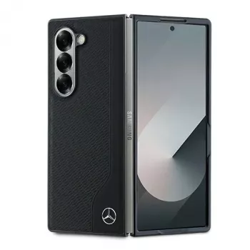 Mercedes-Benz MEHMZFD623RBGVK Odinė medžio imitacijos „MagSafe“ nugarėlė, skirta „Samsung Galaxy Z Fold6“, juoda