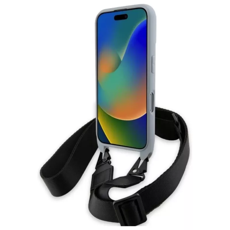 BMW M Edition Carbon Stripe & Strap Hard Case, skirta Apple iPhone 16 Pro 6,3 colio, pilka