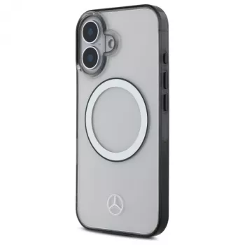 Mercedes-Benz MEHMP16S23HUOKC „iPhone 16“ 6,1 colio permatomas kietas dėklas su spausdintu logotipu ir „MagSafe“