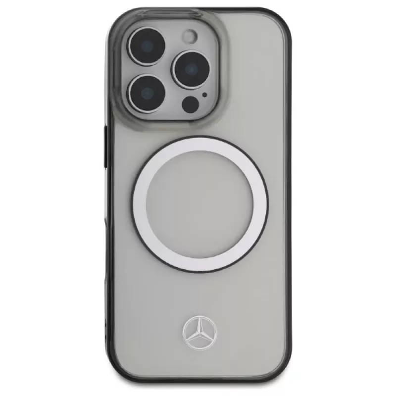 Mercedes-Benz iPhone 16 Pro Max 6,9 colio permatomas kietas dėklas su spausdintu logotipu ir MagSafe