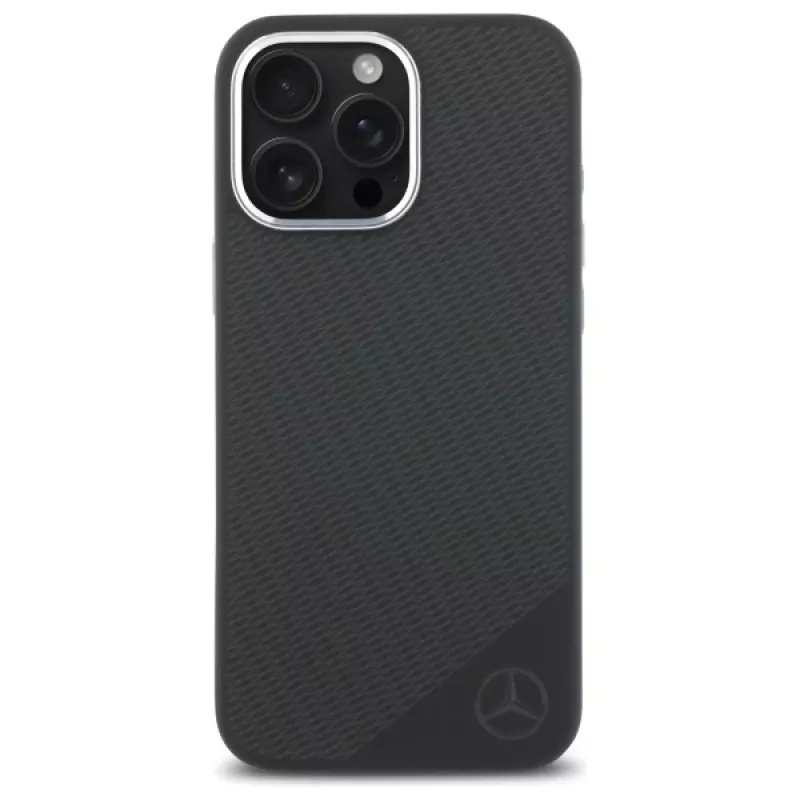 Mercedes-Benz MEHMP16X23SUGDK iPhone 16 Pro Max 6,9 inch Black Silicone Hard Case with Tonal Logo Wood Pattern MagSafe