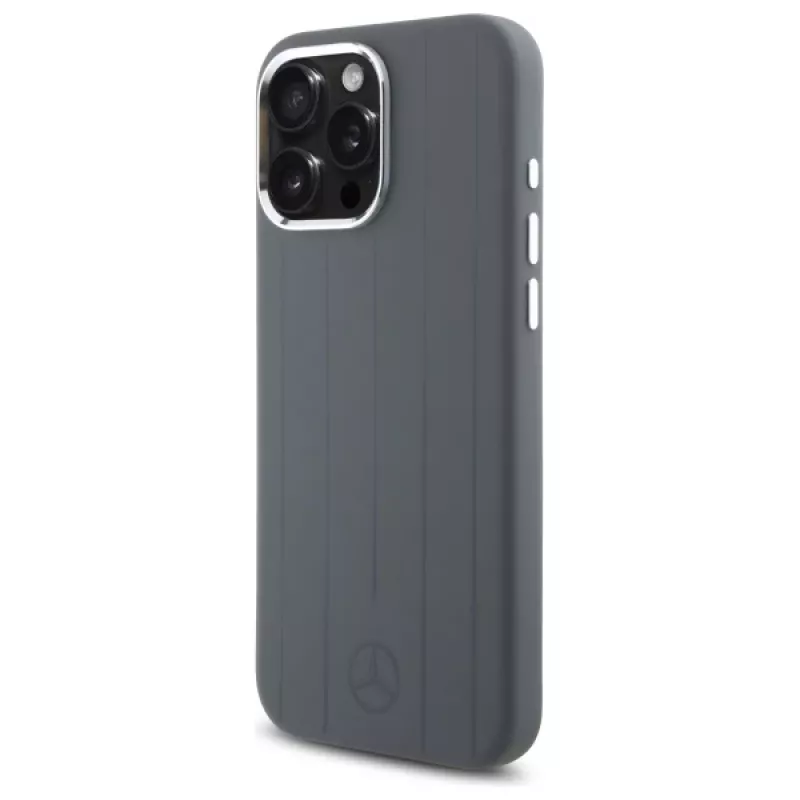 Mercedes-Benz iPhone 16 Pro Max 6,9 inch Hardcase Silicone Grey Vertical Tonal Stripes MagSafe