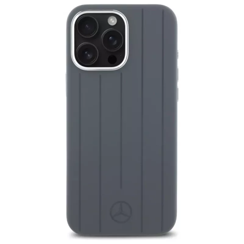 Mercedes-Benz iPhone 16 Pro Max 6,9 inch Hardcase Silicone Grey Vertical Tonal Stripes MagSafe
