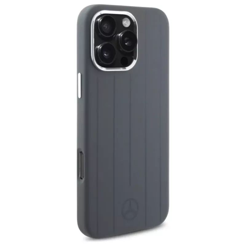 Mercedes-Benz iPhone 16 Pro Max 6,9 inch Hardcase Silicone Grey Vertical Tonal Stripes MagSafe