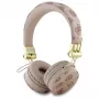 Guess Peony Script Round Shape belaidės ausinės per ausis su ENC, rudos