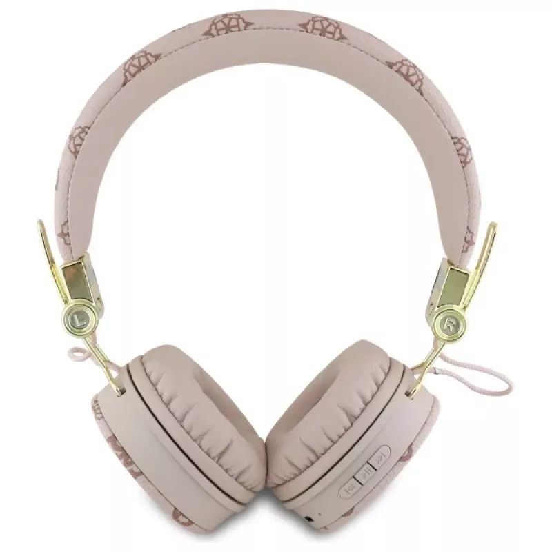 Guess Peony Script Round Shape belaidės ausinės per ausis su ENC, rudos