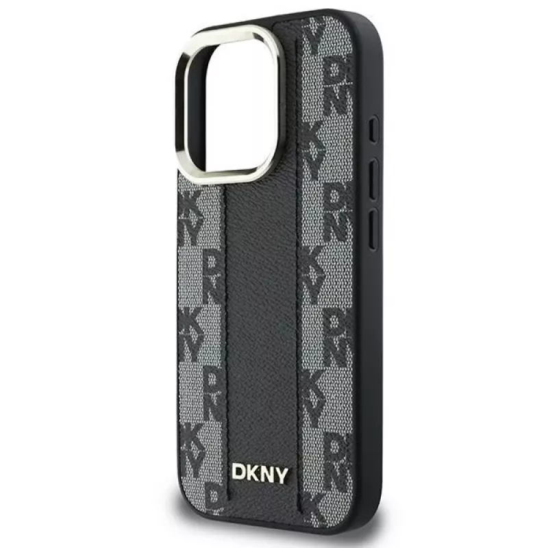 DKNY DKHMP16XPCPVSLK Kietas Dėklas Šachmatų Raštas MagSafe, Skirtas iPhone 16 Pro Max 6.9, Juodas