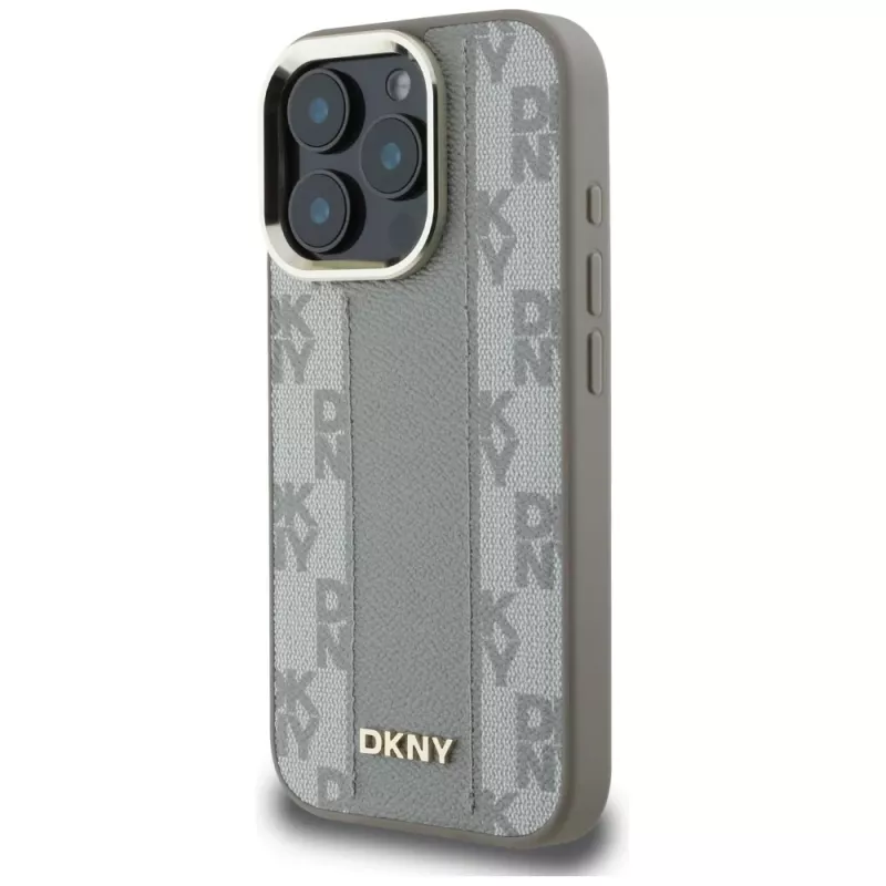 DKNY Checkered Pattern MagSafe Case, skirta Apple iPhone 16 Pro - Smėlio spalvos