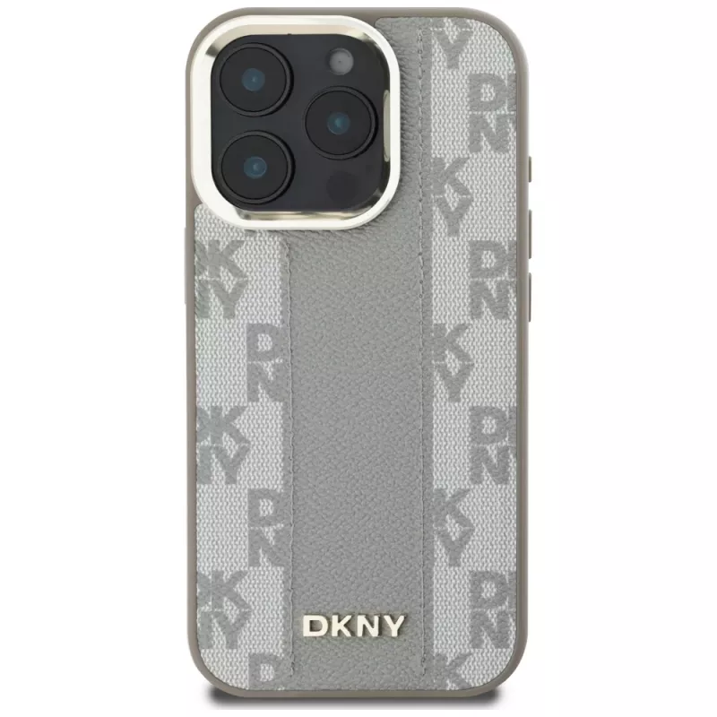 DKNY Checkered Pattern MagSafe Case, skirta Apple iPhone 16 Pro - Smėlio spalvos
