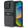 DKNY DKHCP16XPRTHSLK Kietas dėklas, skirtas iPhone 16 Pro Max 6,9 colio, juodas, toninio dryžio tekstūros raštas
