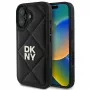 DKNY DKHCP16SPQDSLK Quilted Stack Logo Back Cover, skirta Apple iPhone 16 6,1 inch - juoda