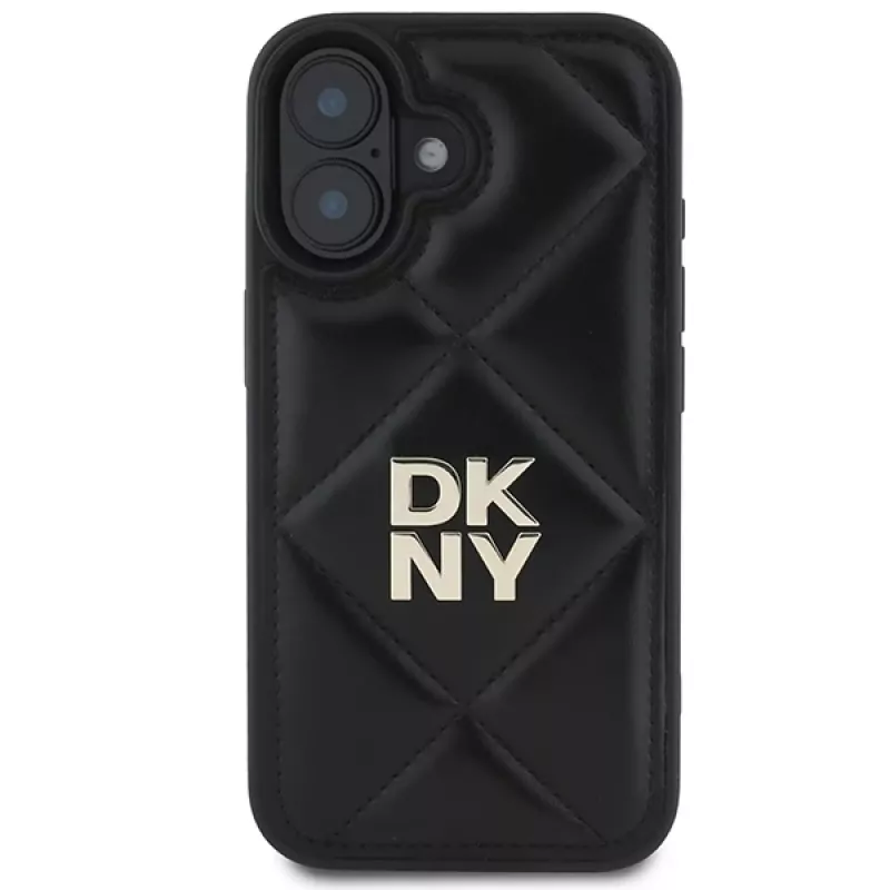 DKNY DKHCP16SPQDSLK Quilted Stack Logo Back Cover, skirta Apple iPhone 16 6,1 inch - juoda