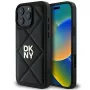 DKNY DKHCP16LPQDSLK Quilted Stack Logo iPhone 16 Pro Dėklas Juodas