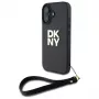 DKNY DKHCP16SPBSWSK Kietasis dėklas, skirtas Apple iPhone 16 6,1 colio, juodas su riešo dirželiu