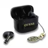 Guess Glossy Effect Printed Classic Logo & Charm TWS Bluetooth Ausinės su Įkrovimo Dėklu (Juodos)