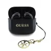 Guess Glossy Effect Printed Classic Logo & Charm TWS Bluetooth Ausinės su Įkrovimo Dėklu (Juodos)