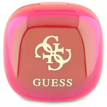 Guess 4G Printed Logo True Wireless Earbuds su įkrovimo dėklu - Fuchsia Iridescent