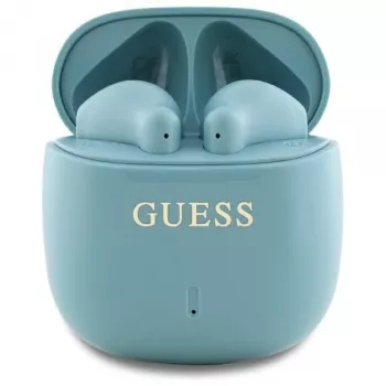 Guess Printed Classic Logo TWS belaidės ausinės su įkrovimo dėklu (Turkio spalvos)