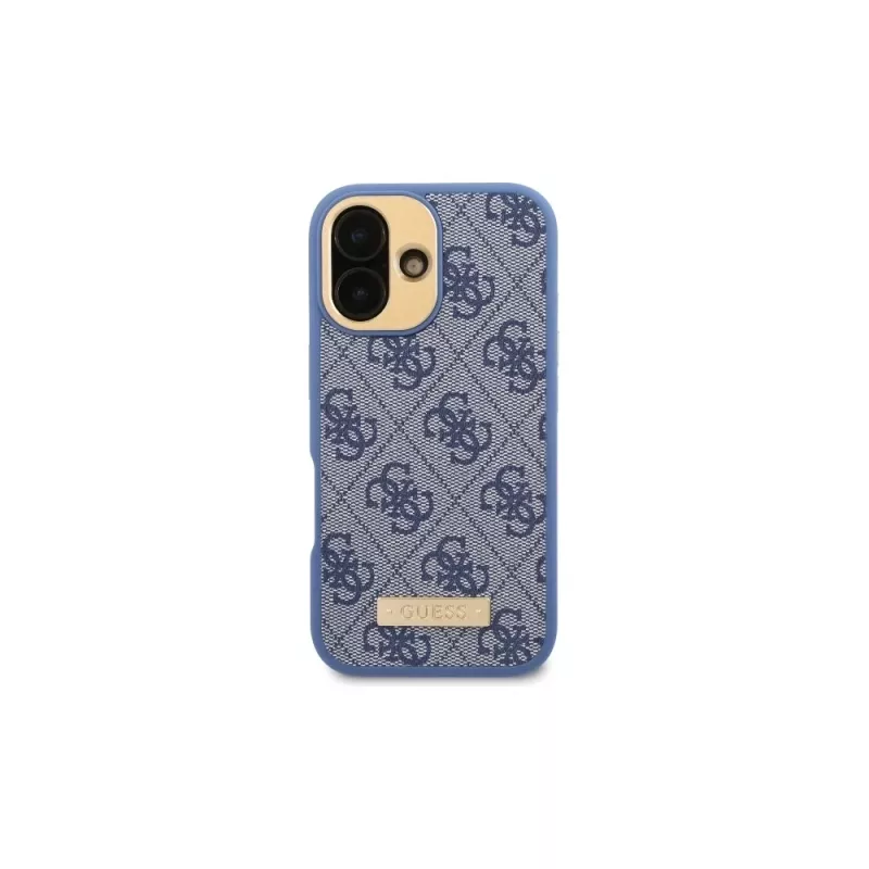 Guess GUHMP16MU4GPRB iPhone 16 Plus 6,7 inch Blue Hardcase 4G Logo Plate MagSafe