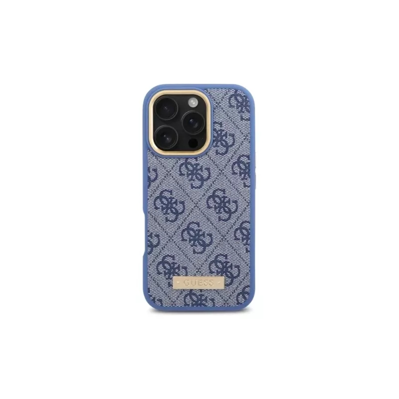 Guess GUHMP16LU4GPRB iPhone 16 Pro 6,3 col. mėlynas kietas dėklas 4G Logo Plate MagSafe