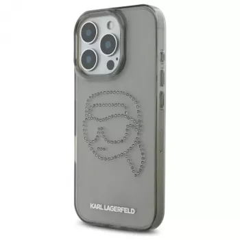 Karl Lagerfeld IML Rhinestones Karl Head Case, skirtas iPhone 16 Pro Max (juoda)