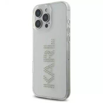 Karl Lagerfeld IML Rhinestones Logo Dėklas, skirtas iPhone 16 Pro, permatomas