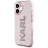 Karl Lagerfeld IML Rhinestones Logo Back Cover, skirta iPhone 16, rožinė