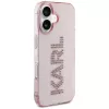 Karl Lagerfeld IML Rhinestones Logo Back Cover, skirta iPhone 16, rožinė