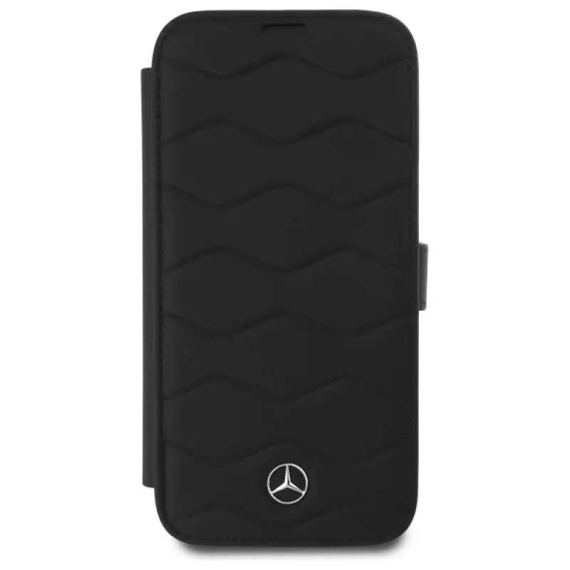 Mercedes-Benz MEBKP16X23RWRSK iPhone 16 Pro Max 6,9 col. Odinis Bookcase Dėklas Bangų Raštu Juodas