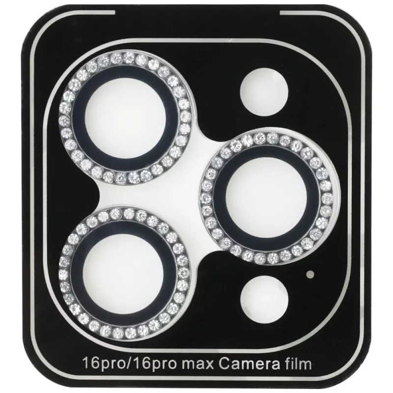 Guess BP Rhinestone 2-in-1 Screen and Camera Lens Protector Set for Apple iPhone 16 Pro Max - sidabrinis