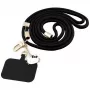 HELLO KITTY Universal Phone Lanyard Patch & Kitty Head Charm Black