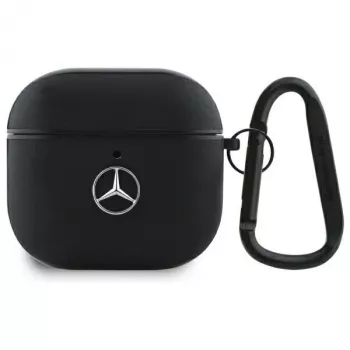 Mercedes-Benz MEA4CSLBK AirPods 4 Dangtelis Juoda Oda Metalinis Logotipas