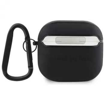 Mercedes-Benz MEA4CSLBK AirPods 4 Dangtelis Juoda Oda Metalinis Logotipas