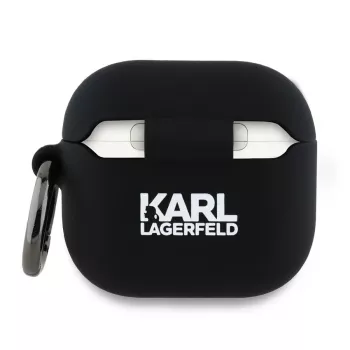 Karl Lagerfeld KLA4RUNCHK AirPods 4 Dangtelis Juodas Silikonas Choupette Galva 3D