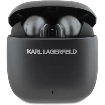 KARL LAGERFELD Metal Printed Logo TWS ausinės su ANC/ENC – juodos