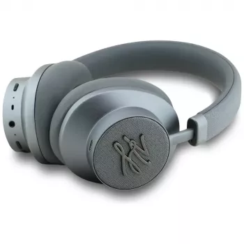 Karl Lagerfeld Grūdėtos Odos Inicialai Bluetooth ANC Ausinės per Ausis Pilka