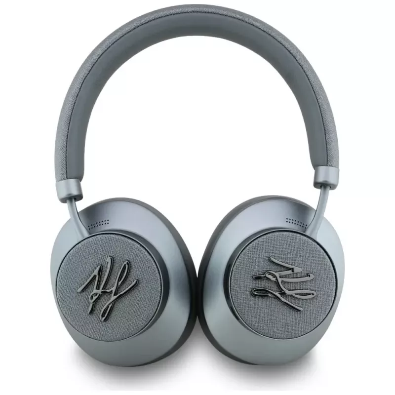 Karl Lagerfeld Grūdėtos Odos Inicialai Bluetooth ANC Ausinės per Ausis Pilka