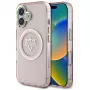 Guess IML Metal Mountain Logo „MagSafe“ dėklas, skirtas „Apple iPhone 16“ (rožinis)