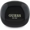 Guess Flat Classic Logo Electroplated TWS belaidžiai ausinukai su įkrovimo dėklu (Juodi)