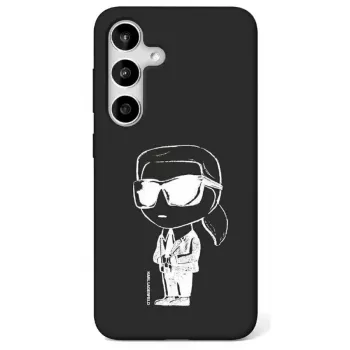 Karl Lagerfeld Silicone Graffiti Ikonik Printed Logo MagSafe Case for Samsung Galaxy S25 Black