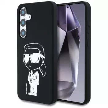 Karl Lagerfeld Silicone Graffiti Ikonik Printed Logo MagSafe Case for Samsung Galaxy S25 Black