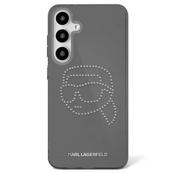 Karl Lagerfeld Rhinestones Karl Head Logo Dėklas Samsung Galaxy S25 (Juodas)