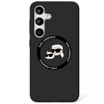 Karl Lagerfeld Silicone DoubleHeads And Circle MagSafe Case for Samsung Galaxy S25, Juoda